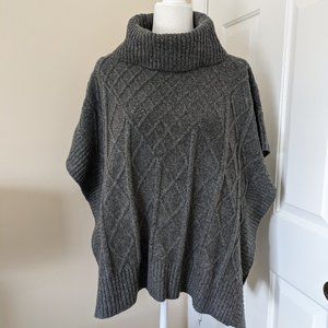Loft grey poncho knit turtleneck size XS/S